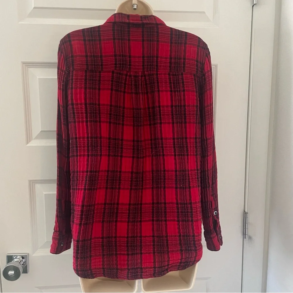 Madewell Red Plaid Button-Up Shirt - S